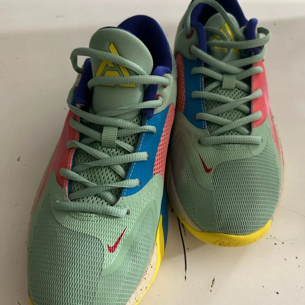 Nike Green and Red Sneakers with Dynamic Design